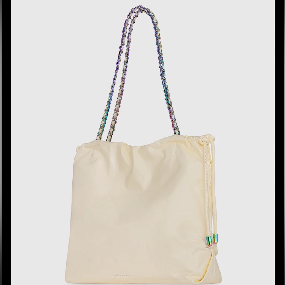 Rebecca Minkoff Zero Gravity Chantilly Leather Metallic Chain Shoulder Tote Bag - Picture 3 of 15